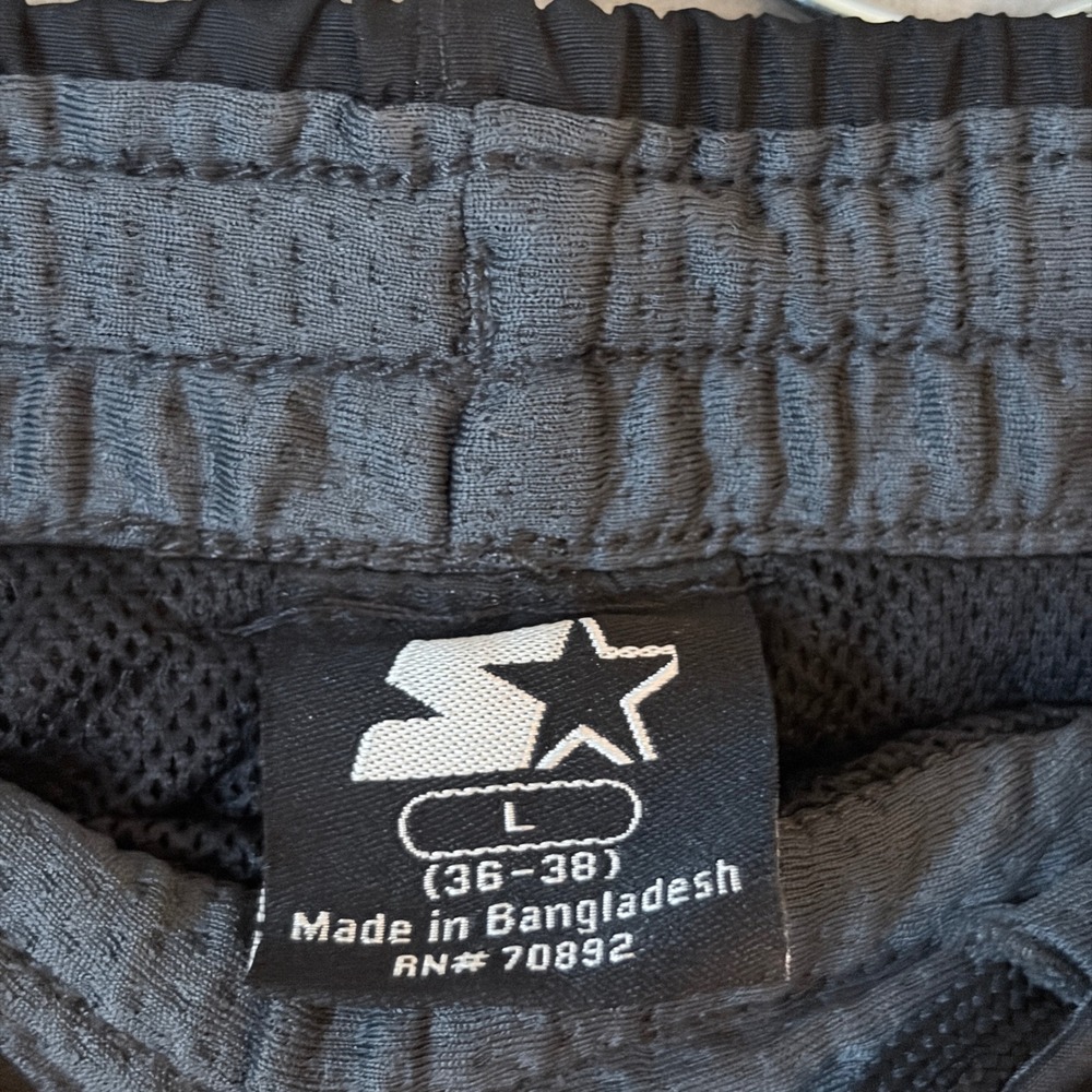 Starter Mens Black Track Pants Athletic Windbreaker Mesh Lined Size L NWT - Picture 3 of 9